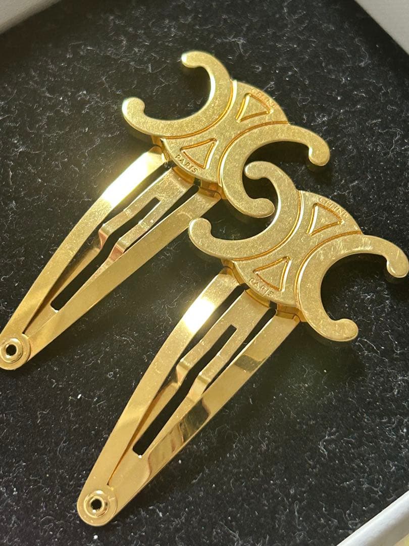 CELINE ヘアクリップ 2個セット 箱 巾着