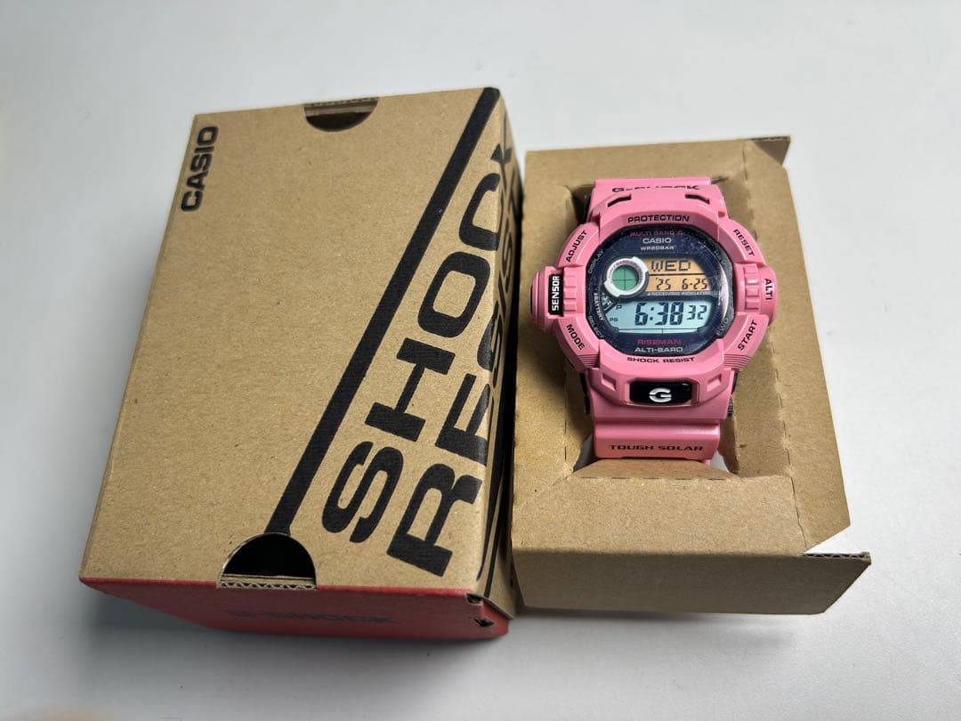 美品 G-SHOCK GW-9200KJライズマン 限定 電波ソーラー ピンク