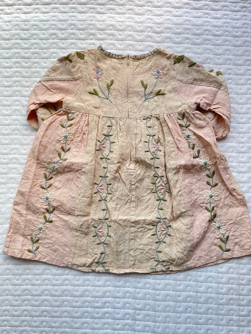 Apolina 刺繍入り長袖ワンピース 3-5y