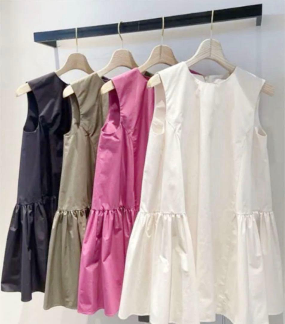 エストネーション　タフタテントラインチュニックブラウス　ホワイト　yori