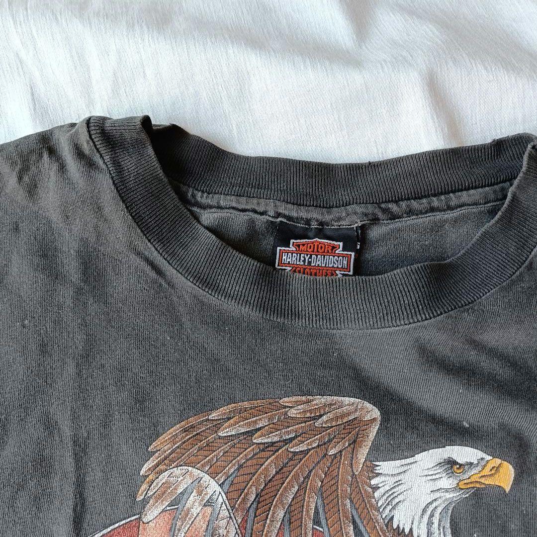 ハーレーダビッドソン　 アメリカン製古着　両面プリント　フェード