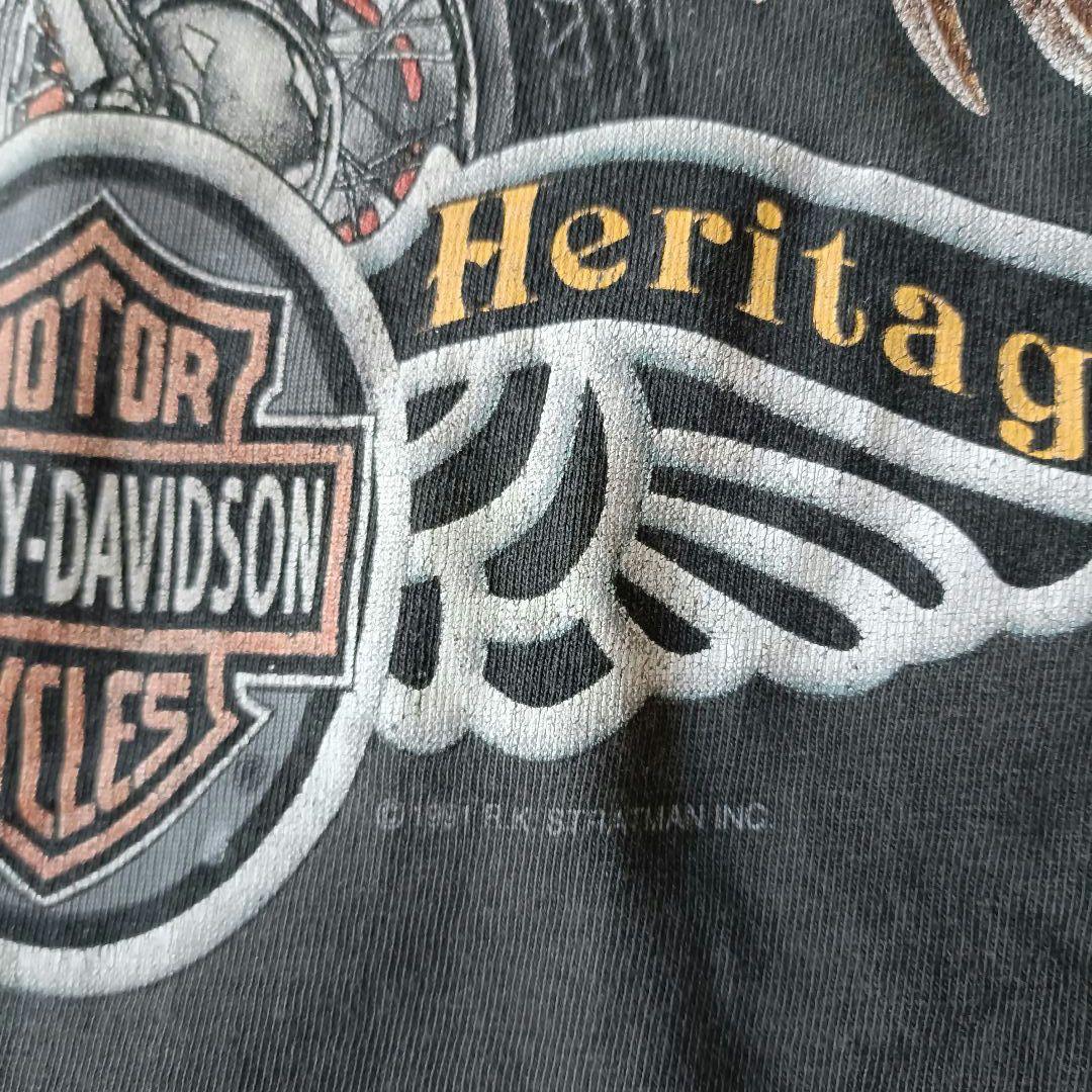 ハーレーダビッドソン　 アメリカン製古着　両面プリント　フェード