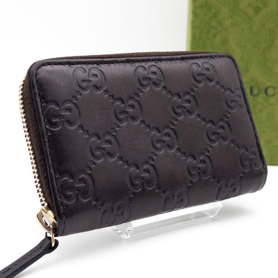【極美品】GUCCI ケース　グッチシマ　小銭入れ　ダークブラウン