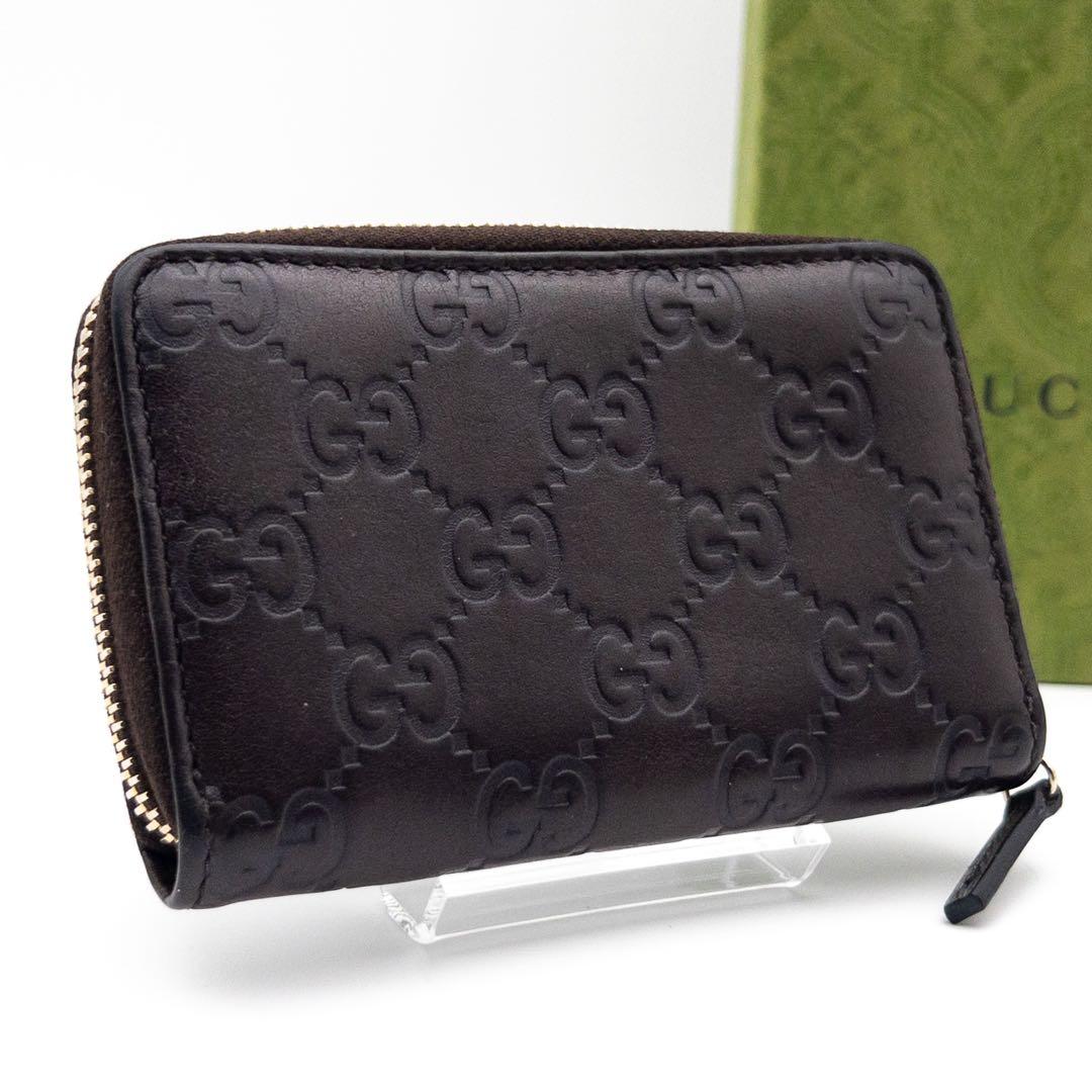 【極美品】GUCCI ケース　グッチシマ　小銭入れ　ダークブラウン