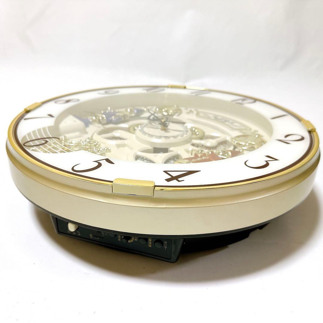 美品 リズム時計 4MN490RH 電波時計 からくり時計