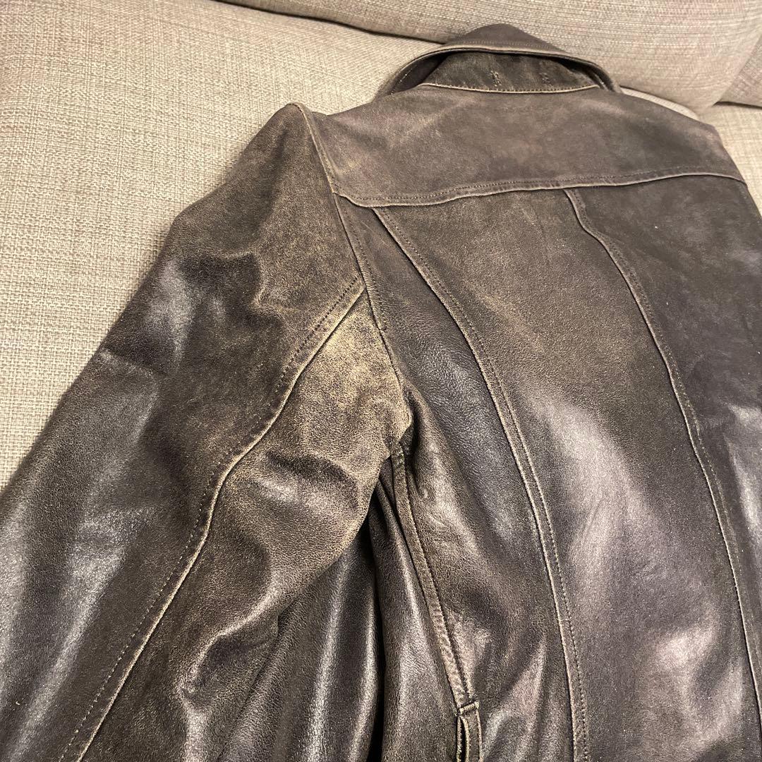 BURBERRY バーバリー羊革ダメージ加工トレンチコート ３８