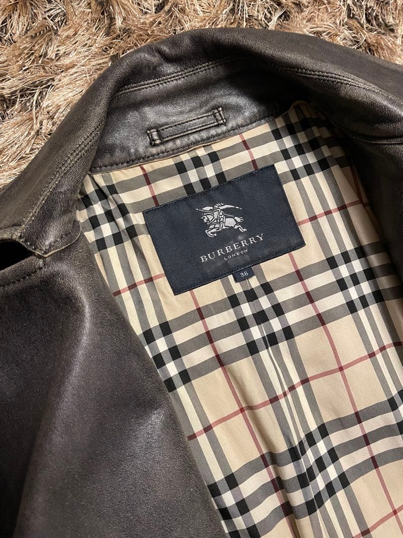 BURBERRY バーバリー羊革ダメージ加工トレンチコート ３８