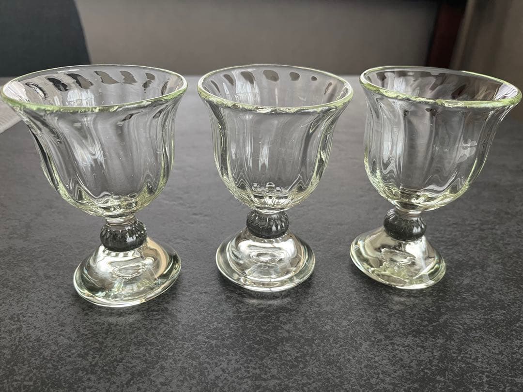 R*A様 吹きグラス 玉足ゴブレット 3客 舩木倭帆氏