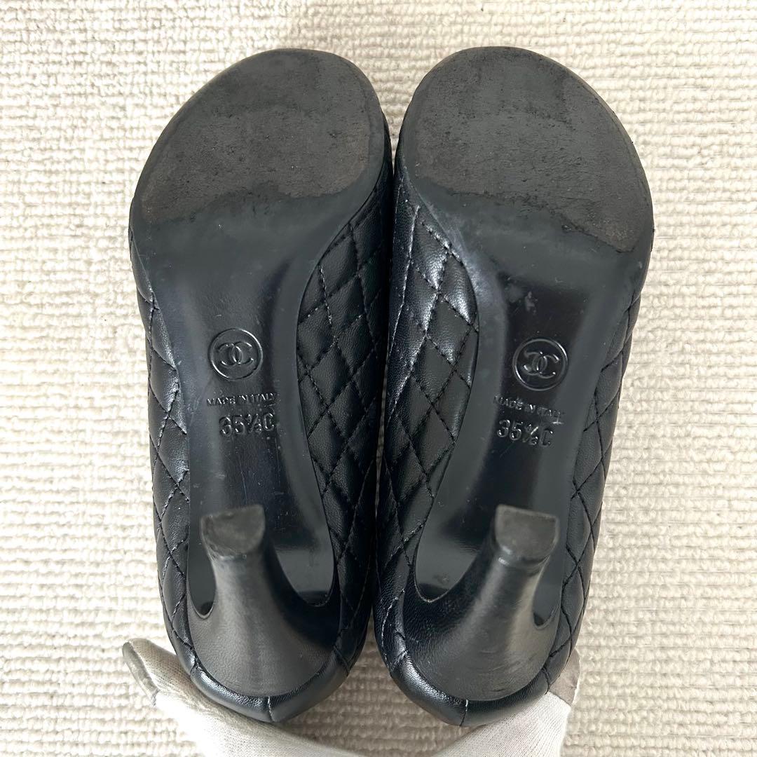 美品✨CHANEL パンプス　マトラッセ　ココマーク　黒　35 1/2