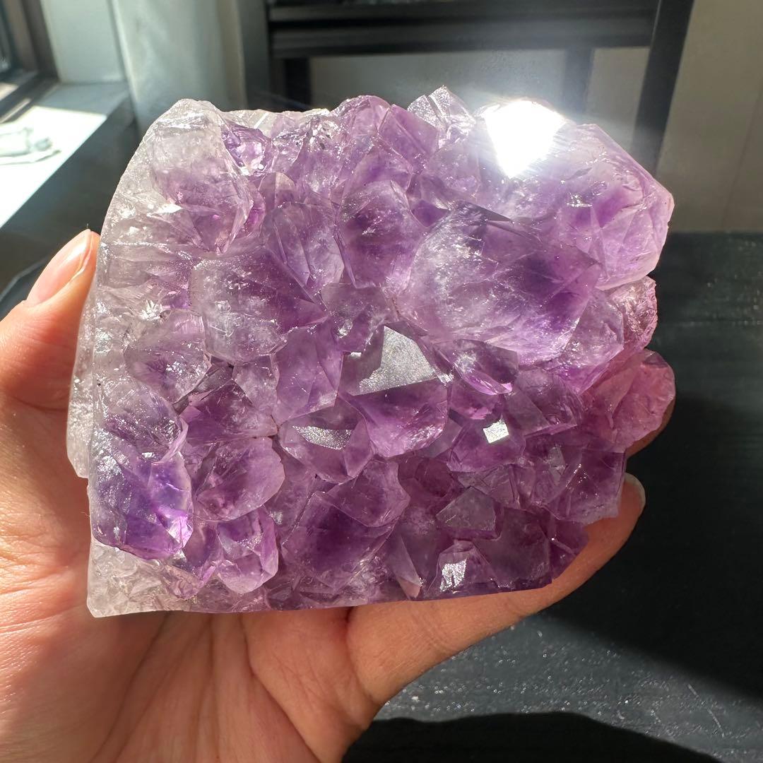 天然石アメジストの原石スカル　置物　鉱物　彫物NO.032102