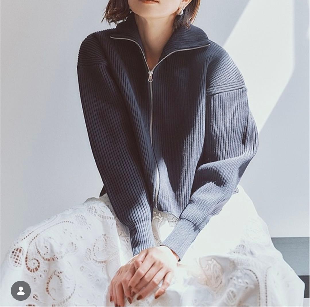 FORME ZIP KNIT CARDIGAN ジップニットカーディガン　グレー