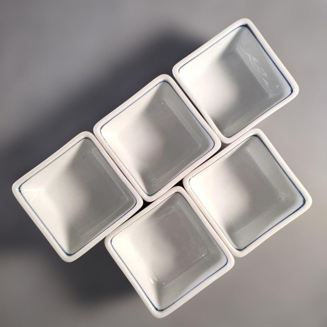 A1365-9/京焼/宮永東山 造/染付松竹梅図四方刺身揃 大5客・小5客/共箱