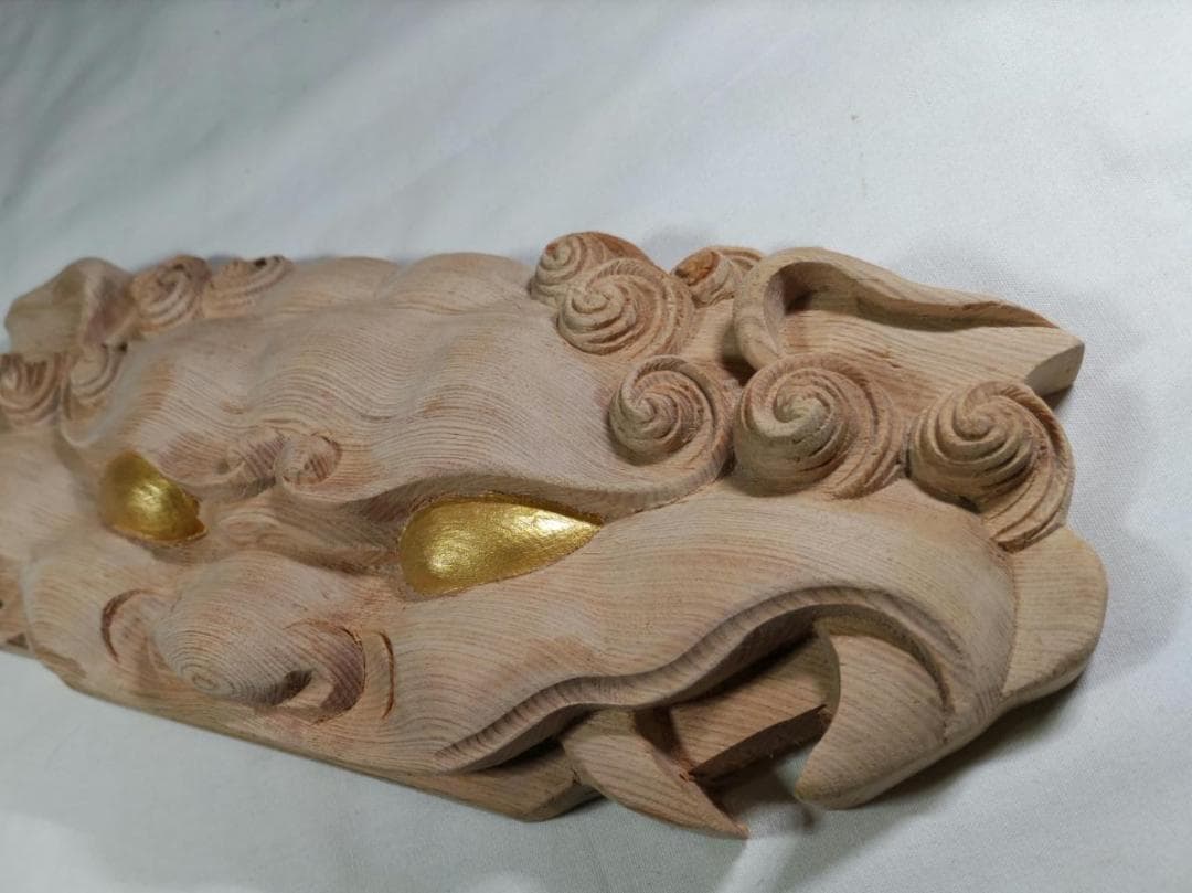 ★☆金目【獅子噛み】幅30ｃｍ、魔除け！お祭り、山車、神輿　だんぢり彫刻部材