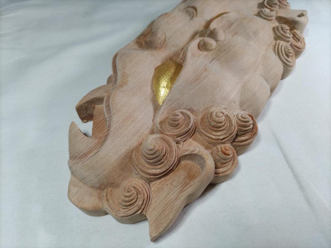 ★☆金目【獅子噛み】幅30ｃｍ、魔除け！お祭り、山車、神輿　だんぢり彫刻部材
