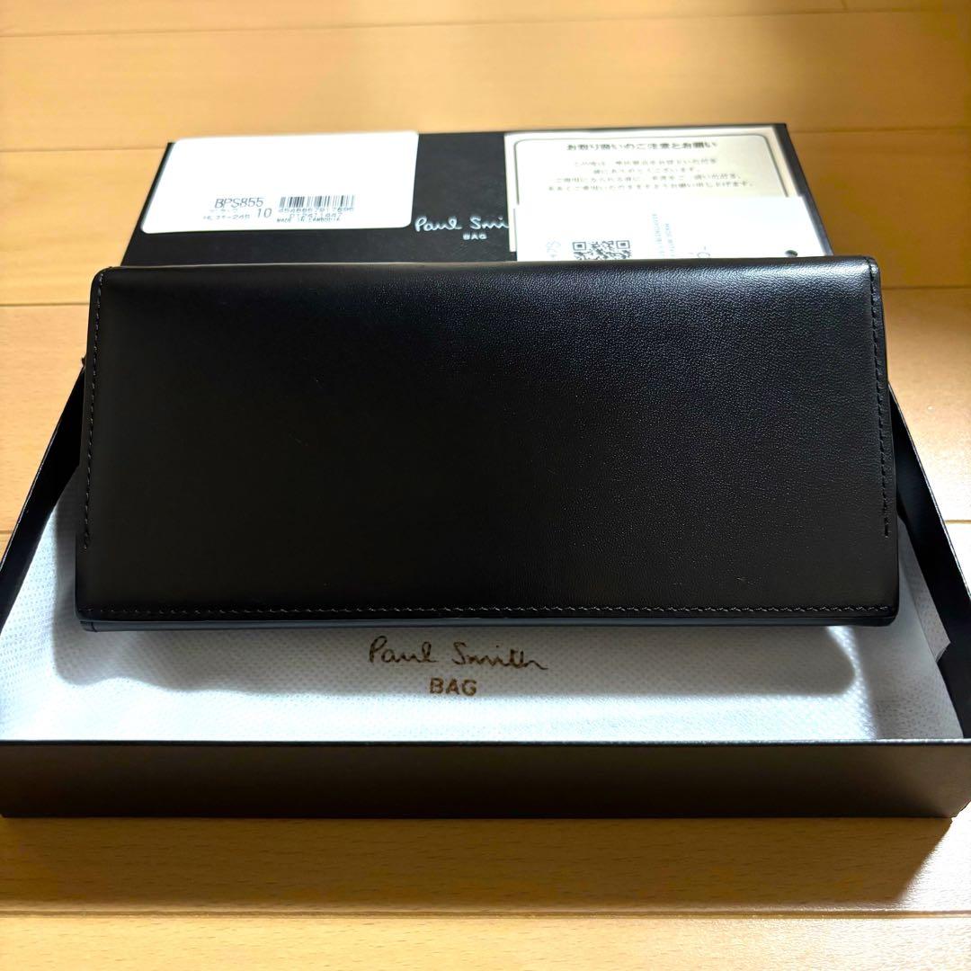 Paul Smith 現行品　長財布　黒　美品　ハイライトステッチ　ブラック