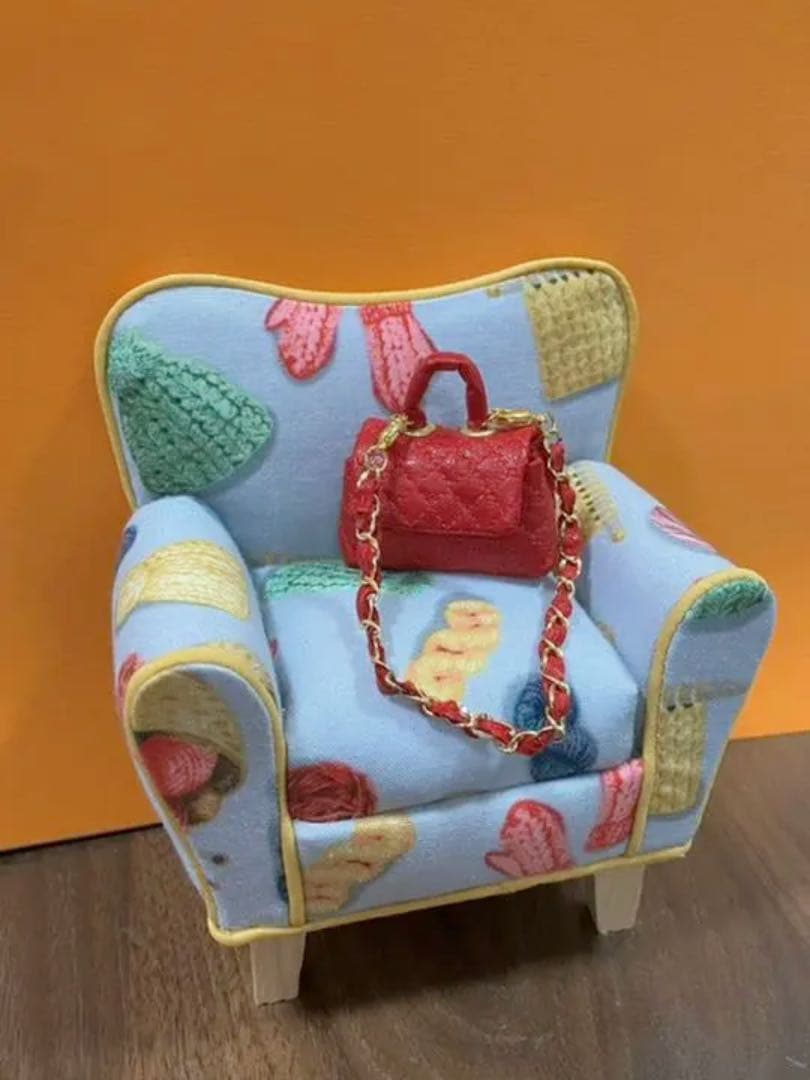 ★ハンドメイド★ ミニチュア 2wayキルティングバッグS レッド ドール用