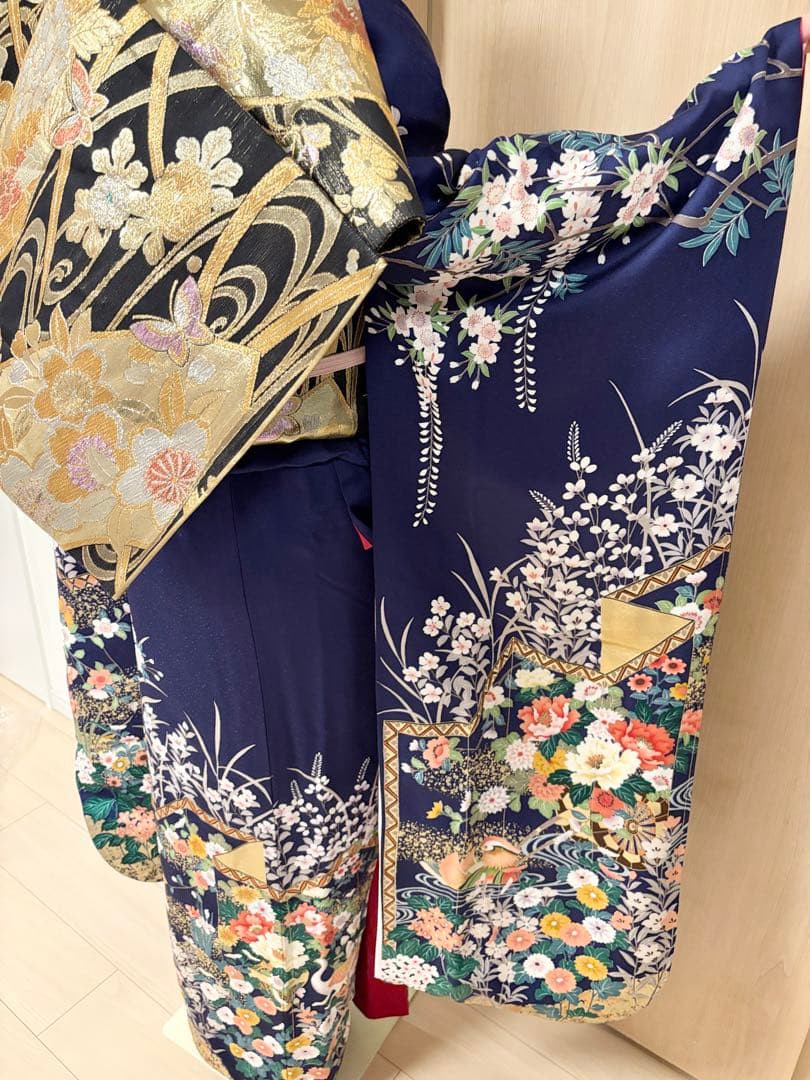 振袖フルセット 紺青 四季花 sMH2512135