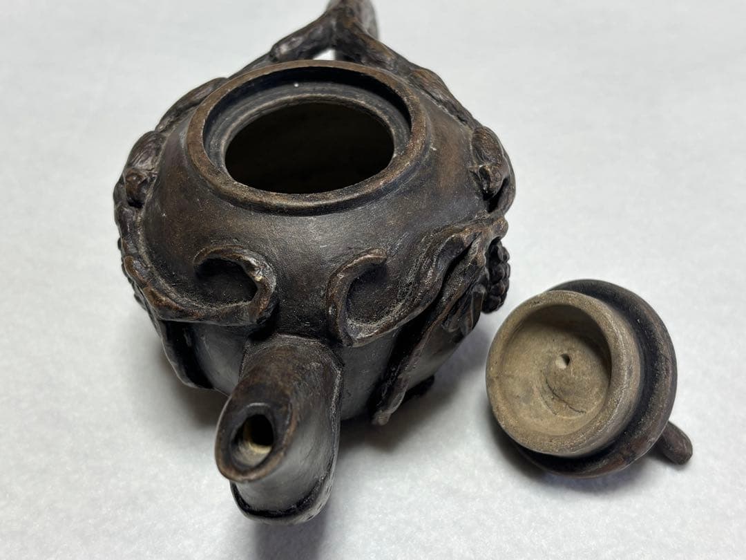 急須 中国茶器 リスとブドウ 珍品