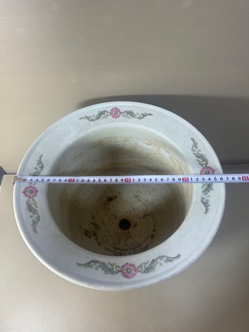 2609 中国骨董　花鳥文　鉢　植木鉢　時代物