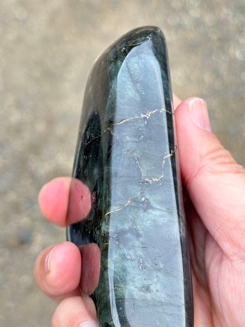 ラブラドライト　強シラー　パワーがすごい　シラーが綺麗　ラブラド　青　両面