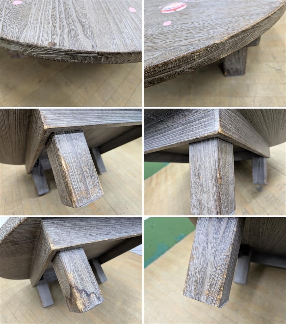 箱長　総桐　木目込み細工　鈴　桜　ガラス付き　折り畳み　座卓　円卓　座敷机　食卓