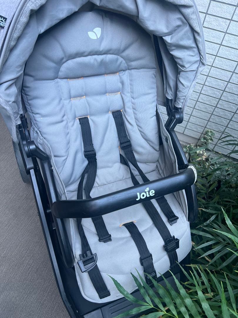 Joie ダブルベビーカー グレー　レインカバー付き