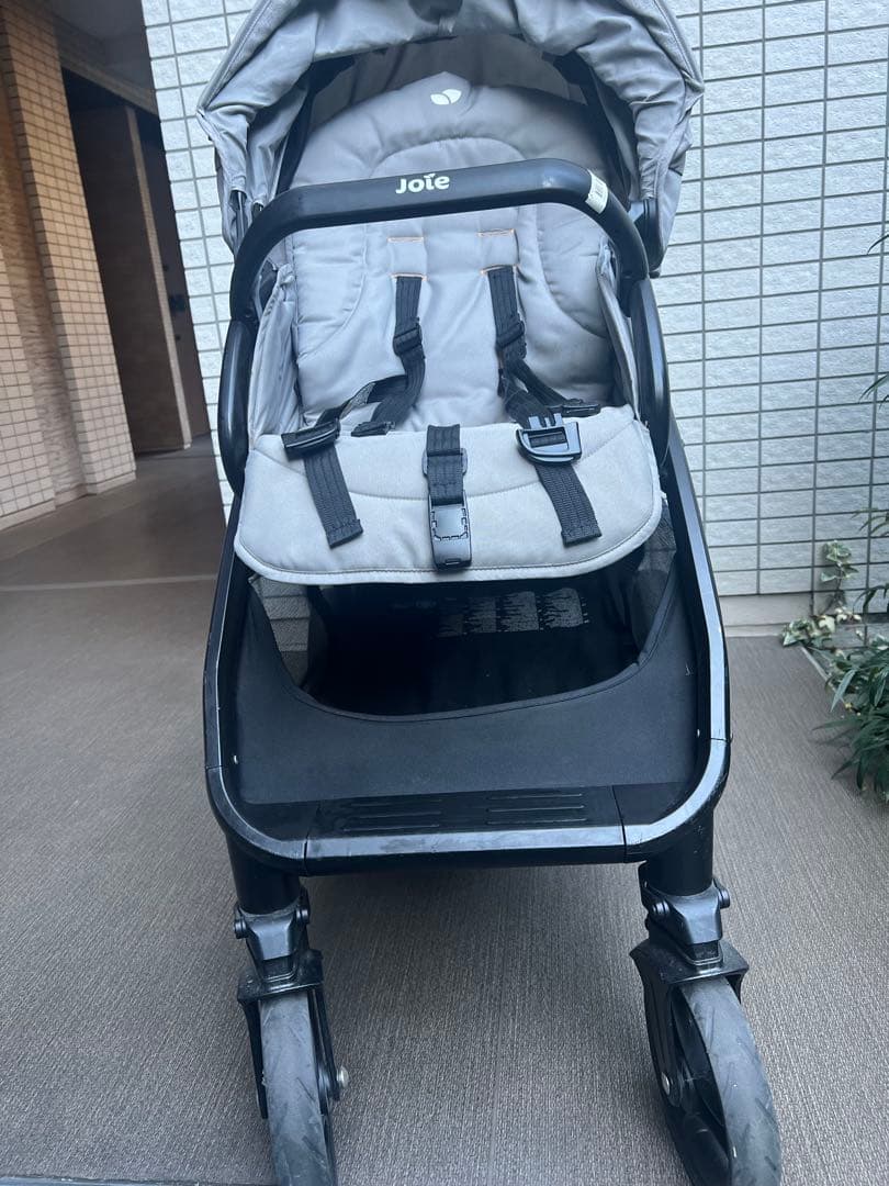 Joie ダブルベビーカー グレー　レインカバー付き