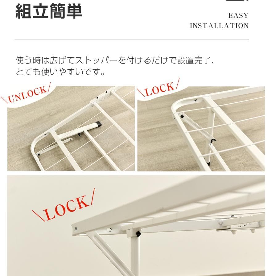 大人気！耐荷重200KG折りたたみベッド シングル 組立簡単 ベッドWHITE