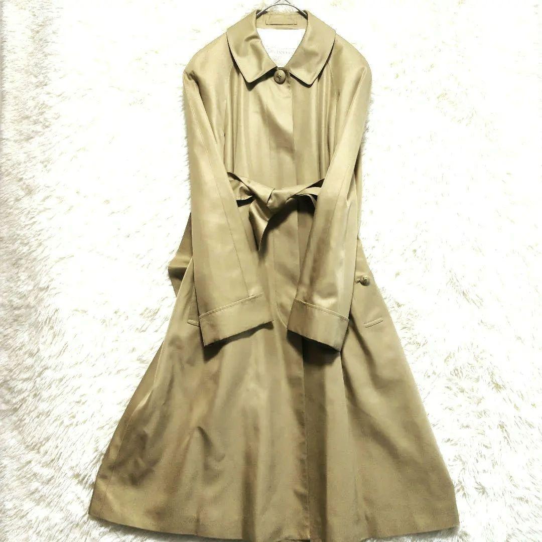 バーバリーズ　シルク100%　スカーフ柄　ステンカラーコート　ベルト付き　9AR