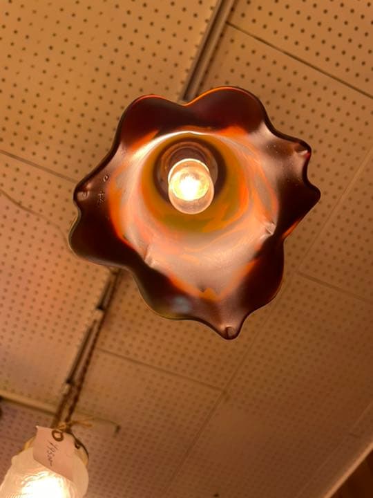 美品 天井照明 ガレ風ランプ ガレ調 アンティークランプ