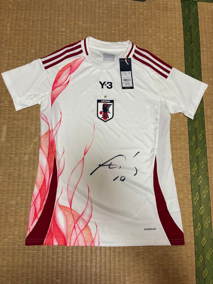 サッカー　なでしこジャパン　長野風花　直筆サイン入り　Y3 ユニフォーム　L