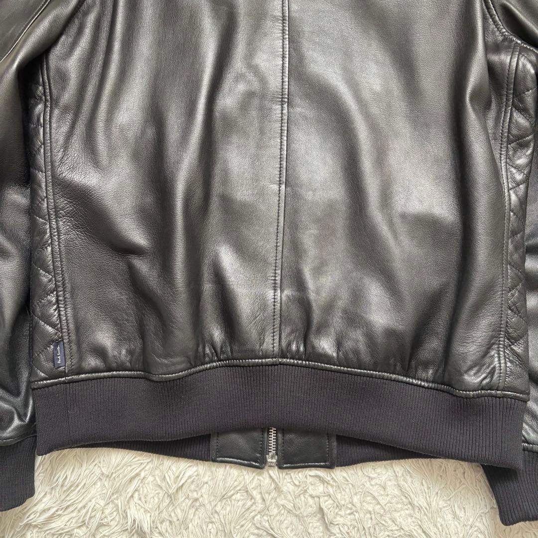 希少　XL 大きいサイズ　ポールスミスジーンズ　キルティングレザージャケット　黒
