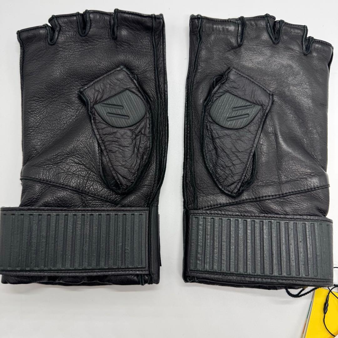 【美品】GUCCI グッチ アディダス フィンガーレスグローブ 羊革 レザー 黒