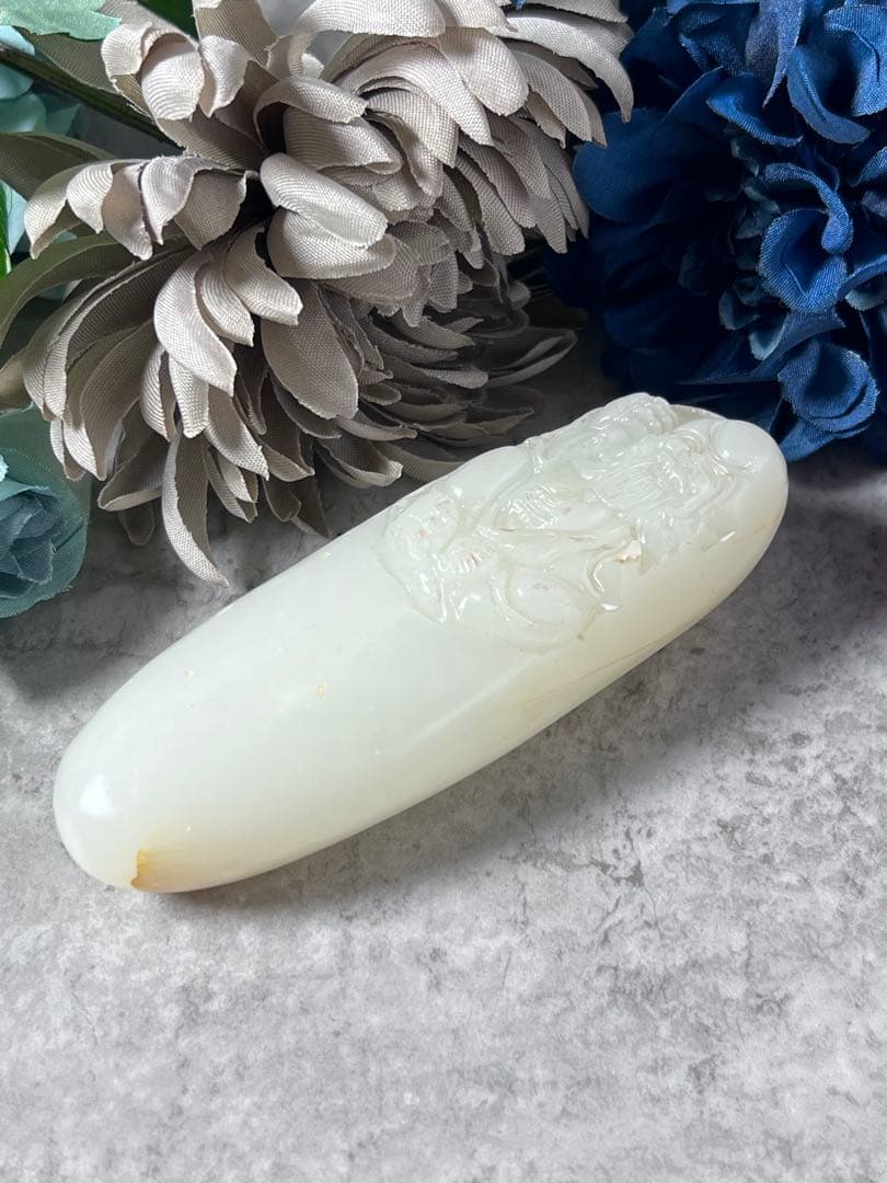 【玉石】吉祥「恵比寿？」手把件 小擺件 握り石 手玩 玉器