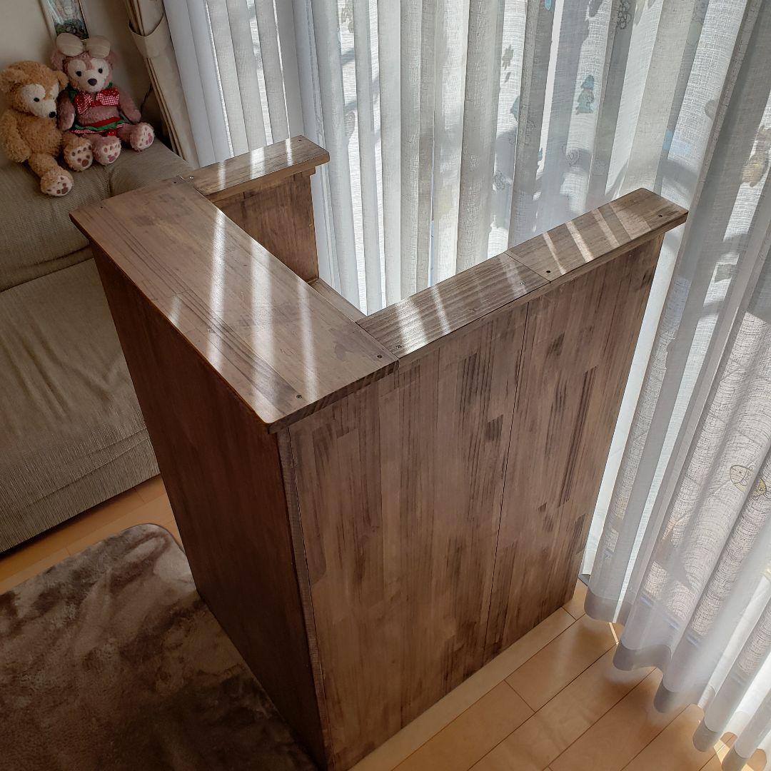 レジカウンター　アンティーク　ウォールナット　ワックス仕上げ