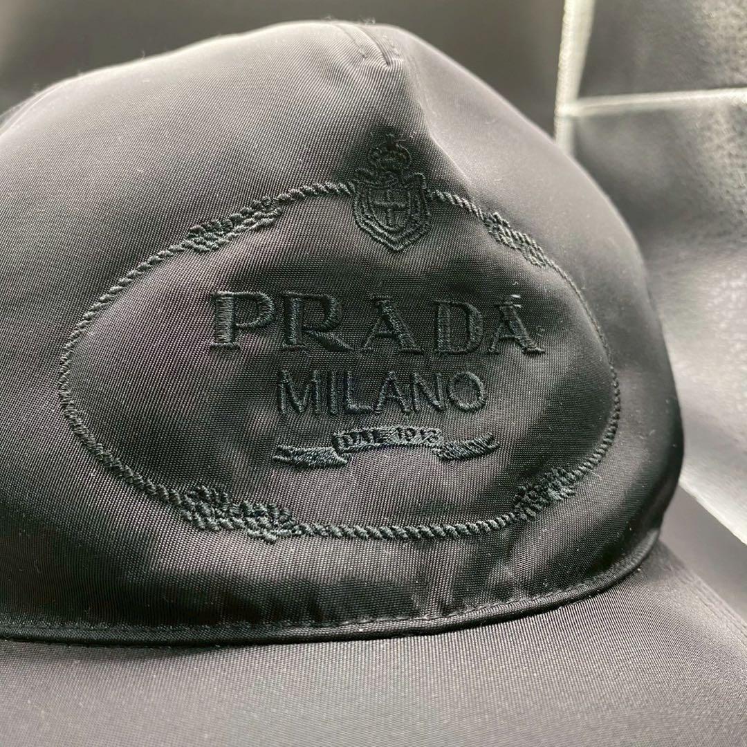 【極美品】PRADA ブラック ベースボールキャップ　XL メンズ　ナイロン
