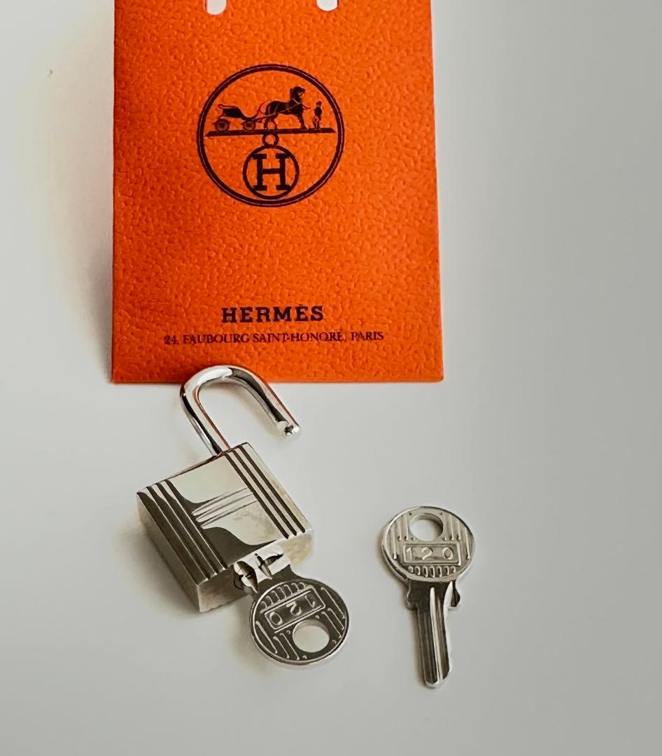 HERMES エルメス カデナ パドロック 南京錠　シルバー 120 鍵2本付き