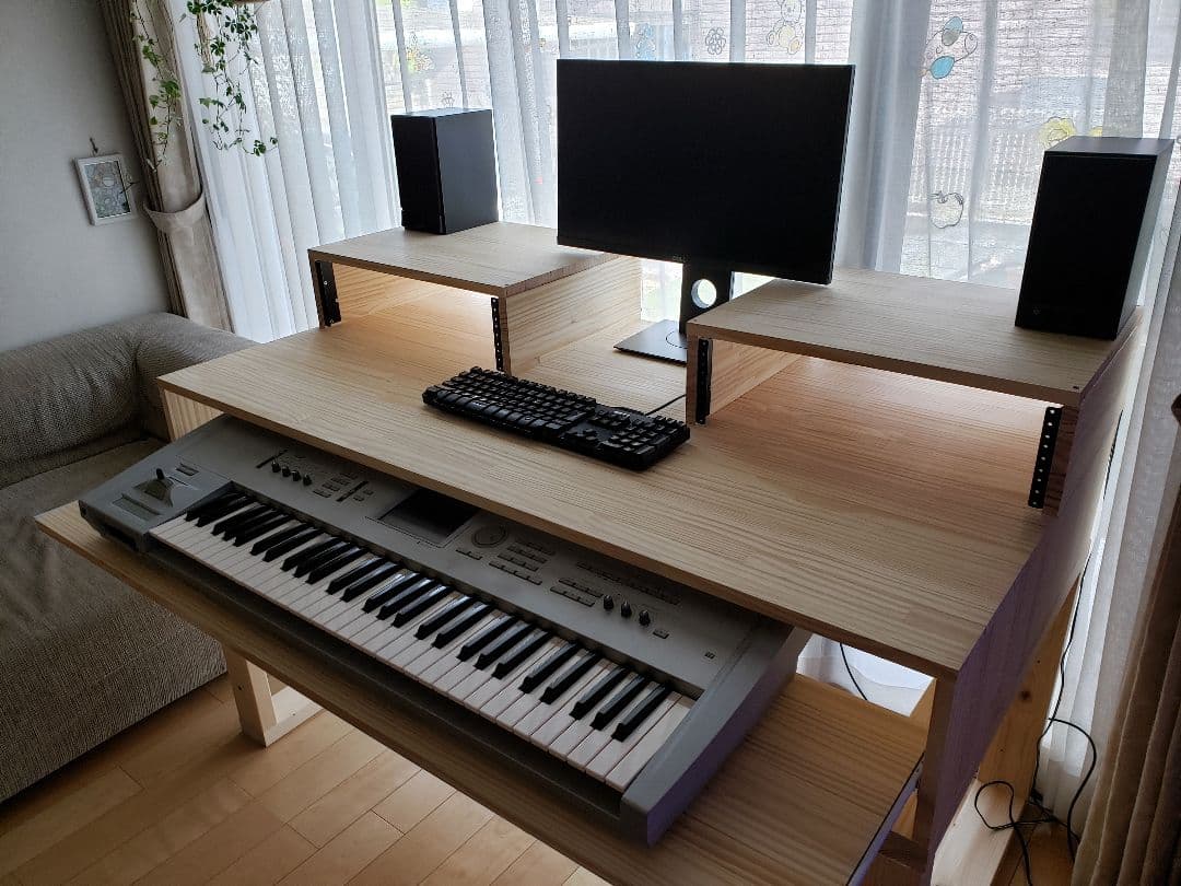 【楽器さん】DTMデスク　S-140-70　3Uラックつき PA DTM