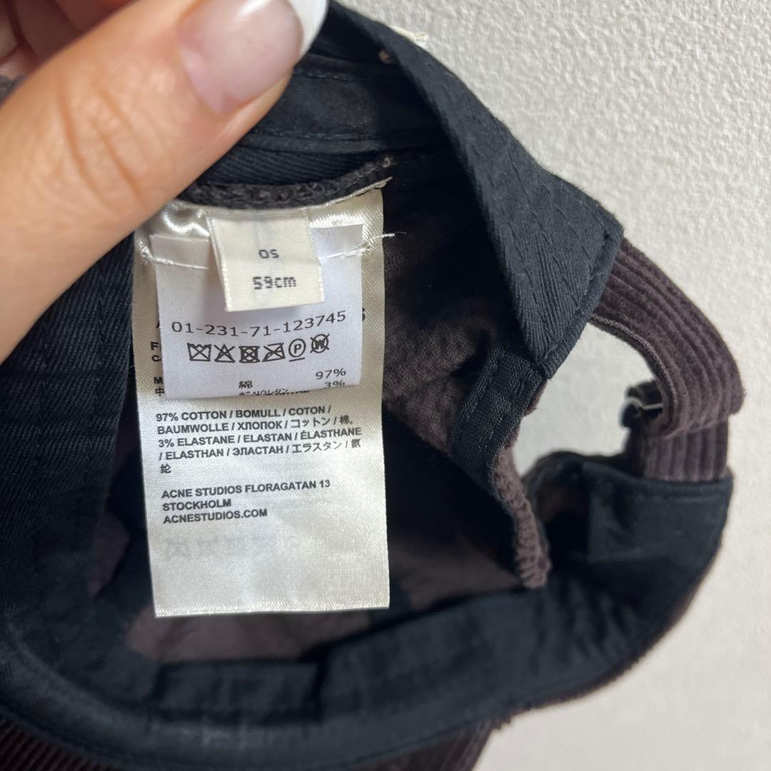 hime Acne Studios ダークブラウン コーデュロイキャップ