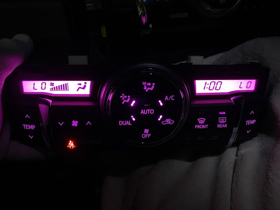 マークX130エアコンパネルLED打ち替えワンオフフルオーダーカスタムDIY