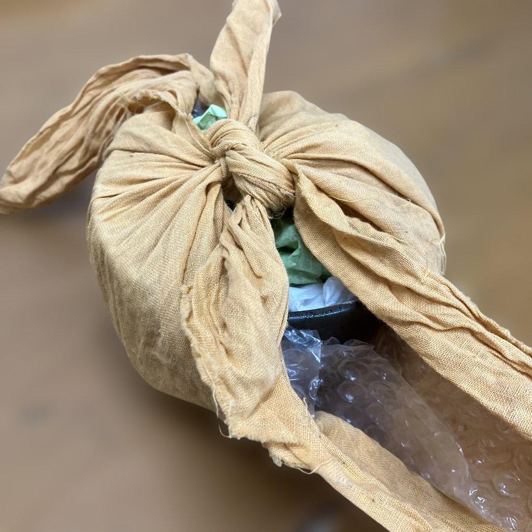 ⑭萩焼 蓋茶碗 一対 晴山 作 共箱 共布 茶道具 直径11cm