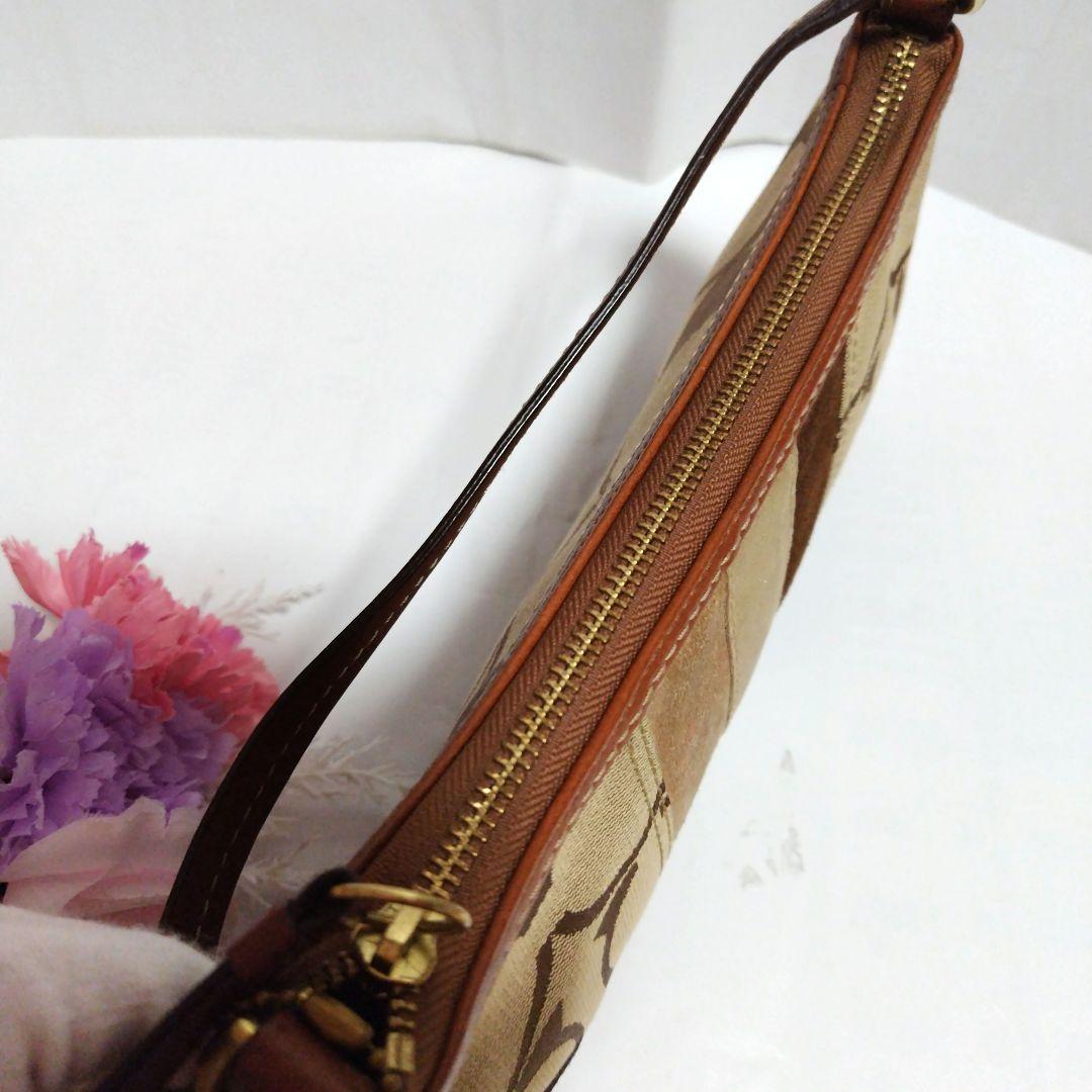 COACH ワンショルダー シグネチャー アクセサリーポーチ パッチワーク