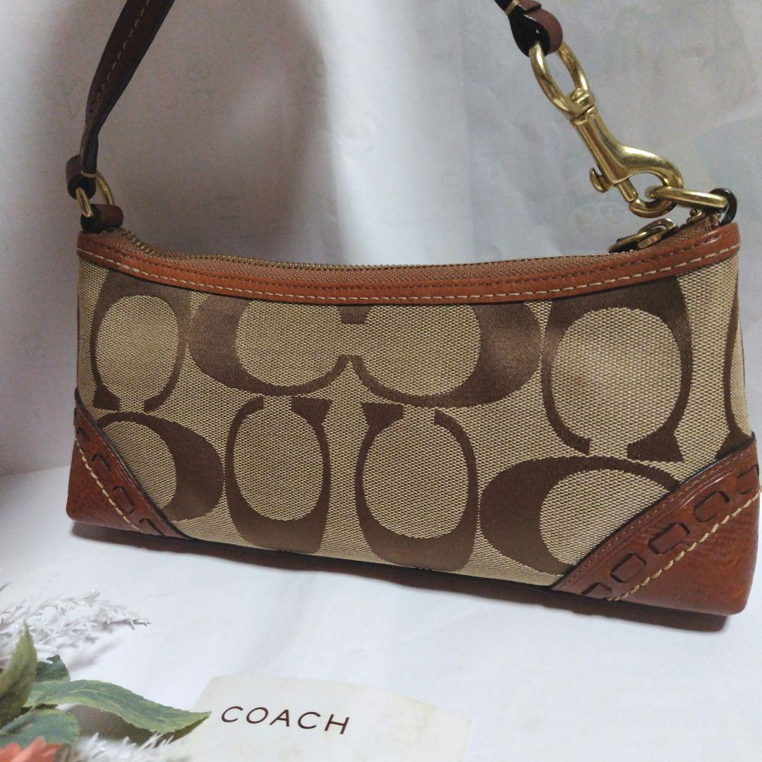 COACH ワンショルダー シグネチャー アクセサリーポーチ パッチワーク