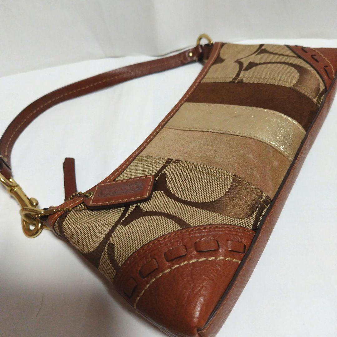 COACH ワンショルダー シグネチャー アクセサリーポーチ パッチワーク