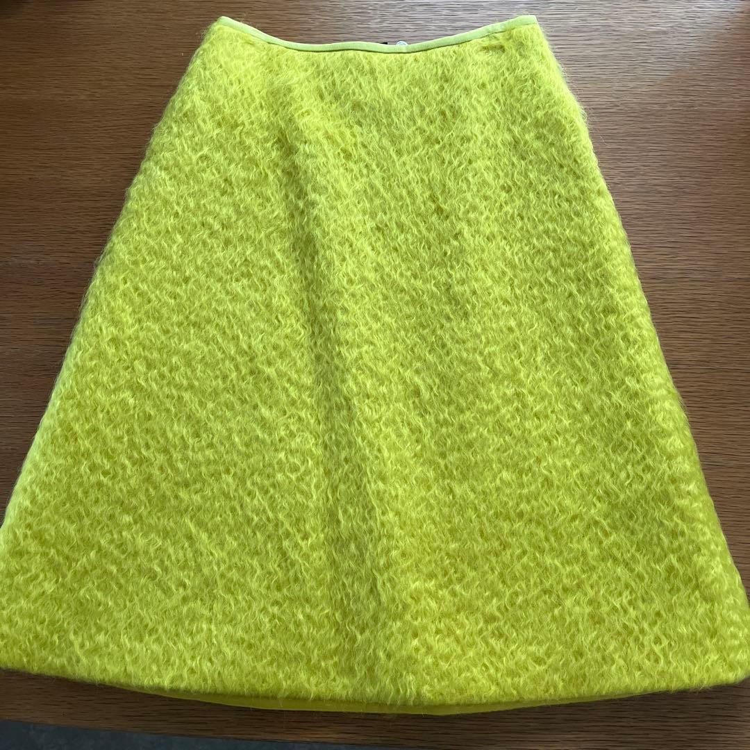新品 Drawer イエローモヘアフレアスカート 36