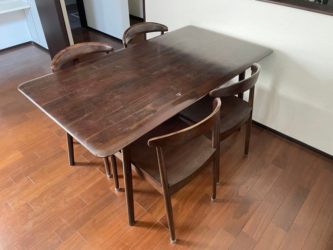 ダークブラウン 木製ダイニングチェア☆3☆送料込