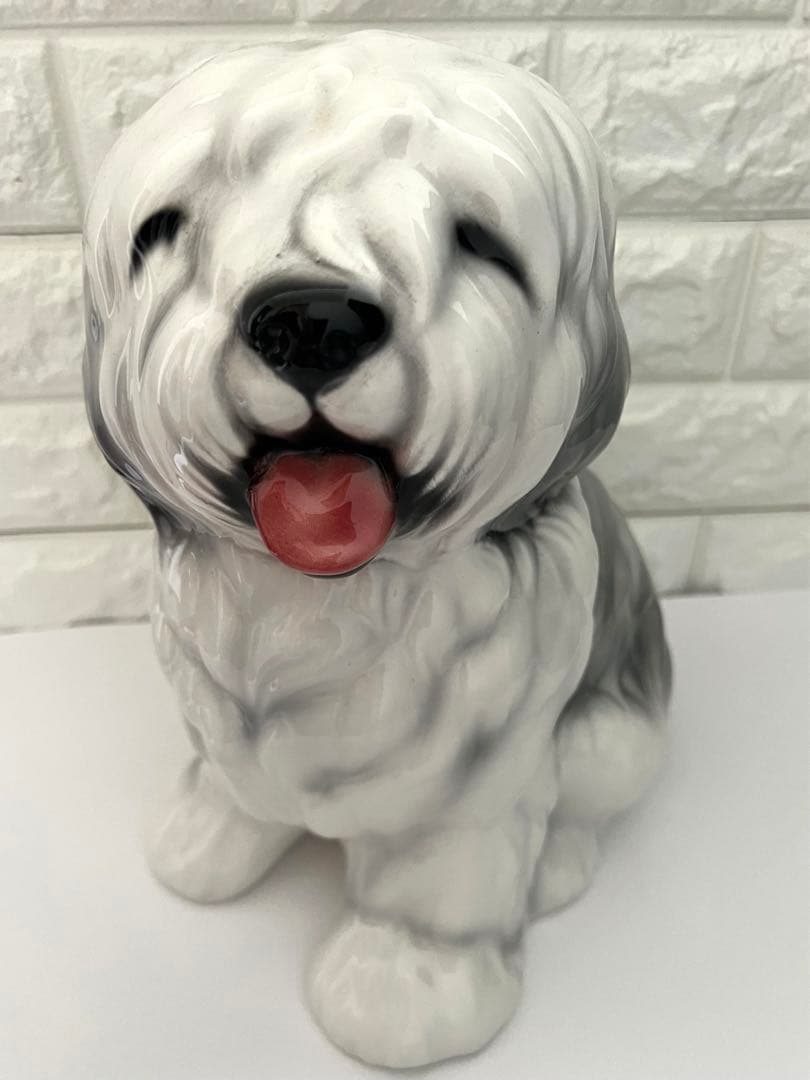 犬の置物　陶器　イタリア製　オールド.イングリッシュ.シープドッグ