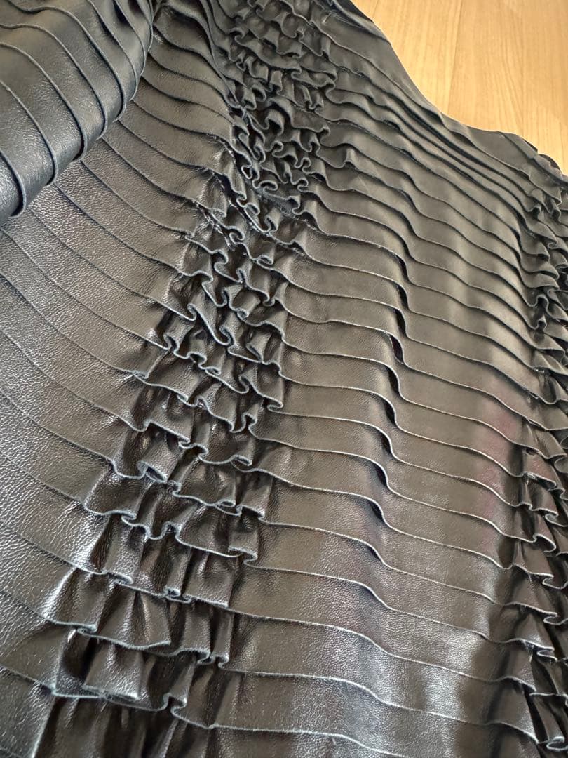 【美品】GUCCI グッチ　フリルレザー　ジャケット　38