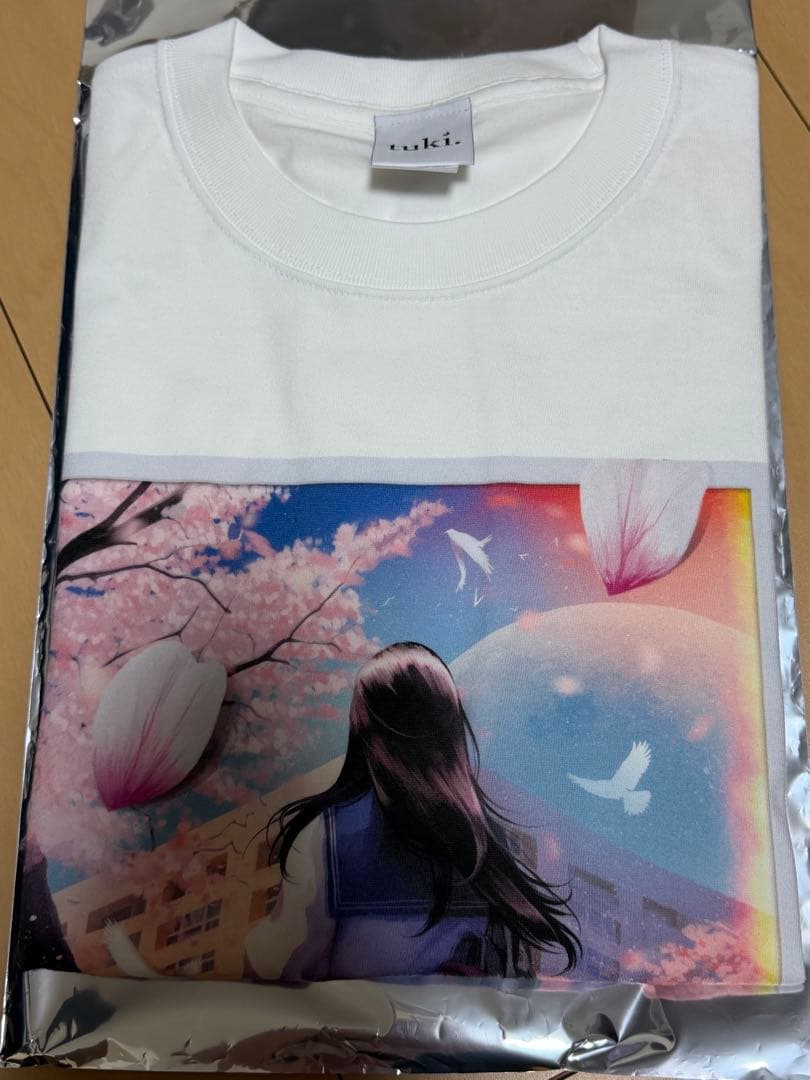 おばキューTシャツ サクラキミワタシ 星街の駅で Lサイズ