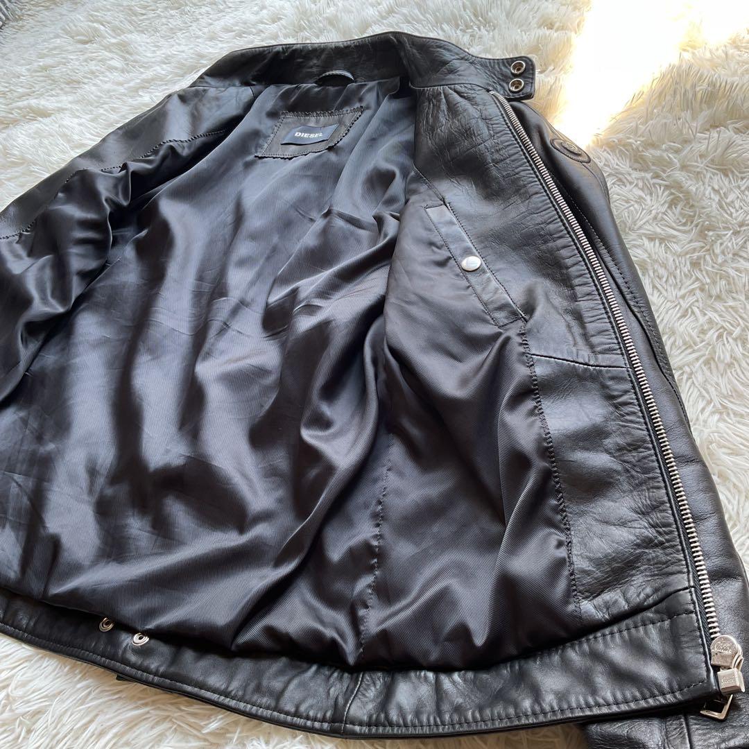 美品✨DIESEL レザージャケット　シングルライダース　ブラック